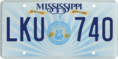 MS license plate LKU740