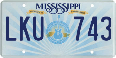 MS license plate LKU743