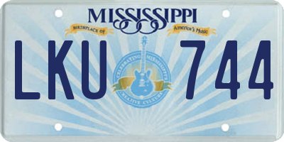MS license plate LKU744