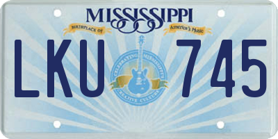 MS license plate LKU745