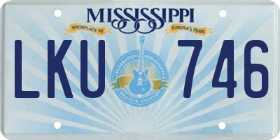 MS license plate LKU746