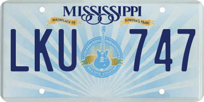 MS license plate LKU747