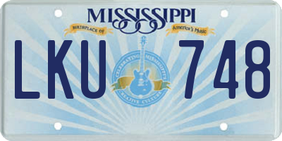 MS license plate LKU748