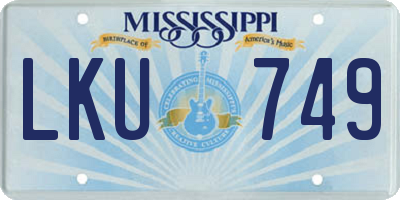 MS license plate LKU749