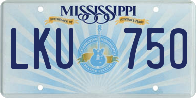 MS license plate LKU750
