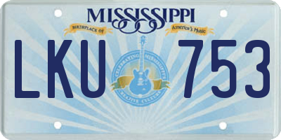 MS license plate LKU753