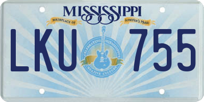MS license plate LKU755