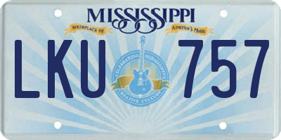 MS license plate LKU757