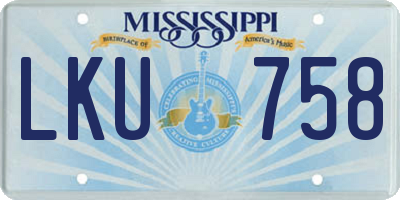 MS license plate LKU758