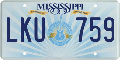 MS license plate LKU759