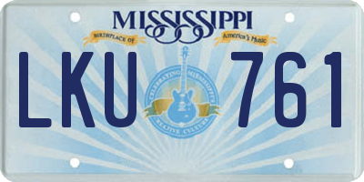 MS license plate LKU761