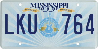 MS license plate LKU764