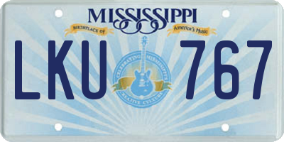 MS license plate LKU767