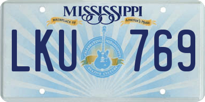 MS license plate LKU769