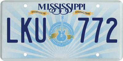 MS license plate LKU772
