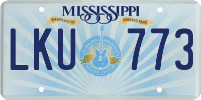 MS license plate LKU773