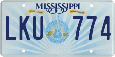 MS license plate LKU774