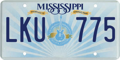 MS license plate LKU775