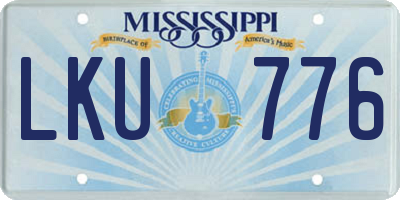 MS license plate LKU776