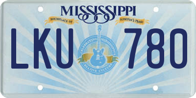 MS license plate LKU780