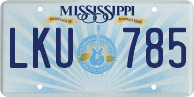 MS license plate LKU785