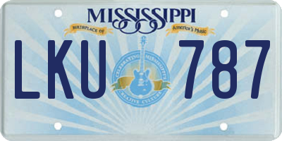 MS license plate LKU787