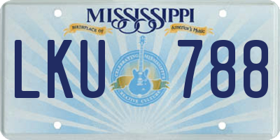 MS license plate LKU788