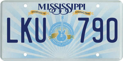 MS license plate LKU790