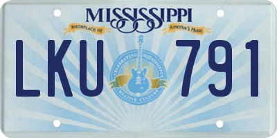 MS license plate LKU791