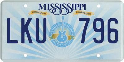 MS license plate LKU796