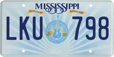 MS license plate LKU798
