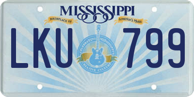 MS license plate LKU799