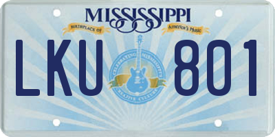 MS license plate LKU801