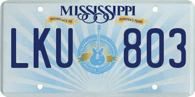 MS license plate LKU803