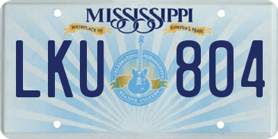 MS license plate LKU804