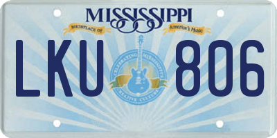 MS license plate LKU806