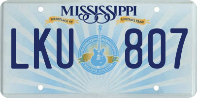 MS license plate LKU807