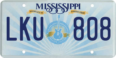 MS license plate LKU808