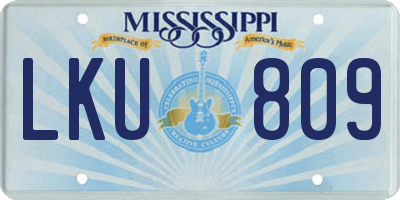 MS license plate LKU809