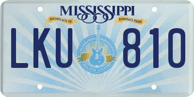 MS license plate LKU810