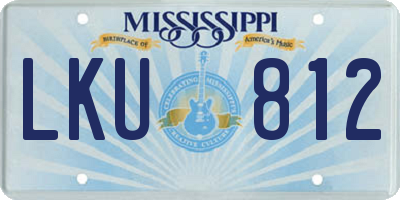 MS license plate LKU812