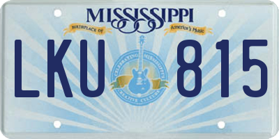 MS license plate LKU815
