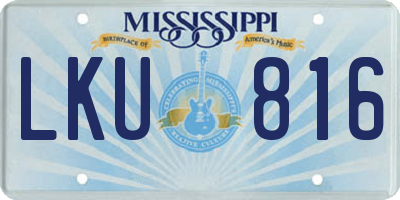 MS license plate LKU816