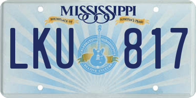 MS license plate LKU817