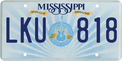 MS license plate LKU818