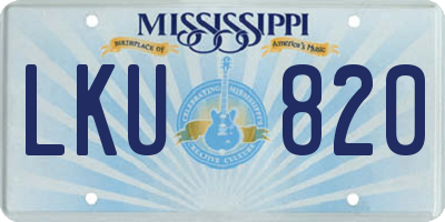 MS license plate LKU820