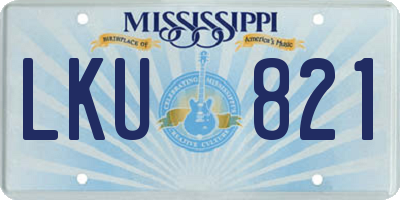MS license plate LKU821