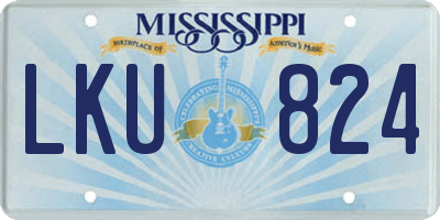 MS license plate LKU824