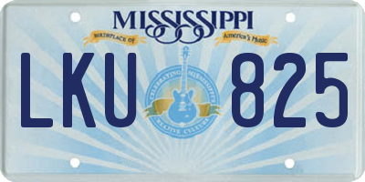 MS license plate LKU825