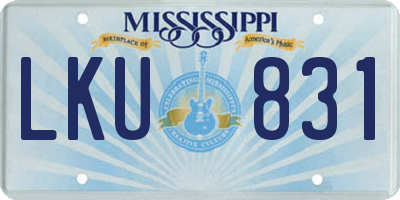 MS license plate LKU831